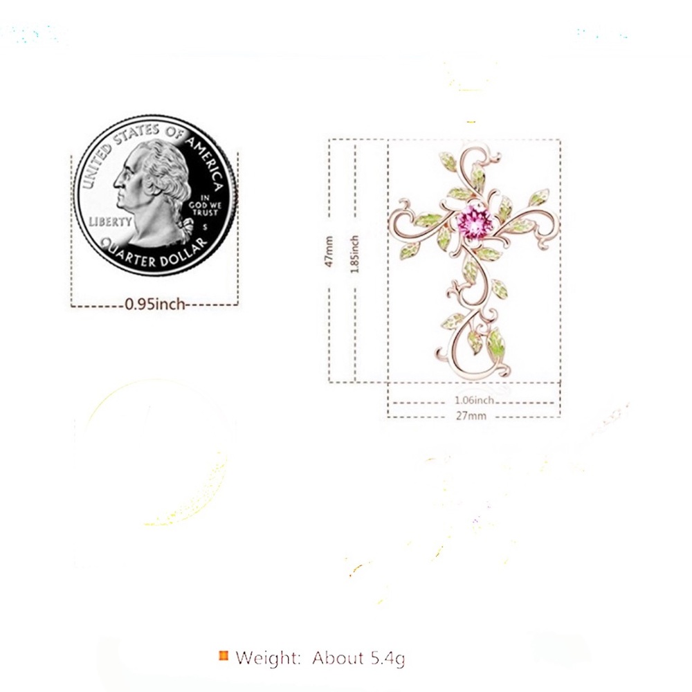 Gemstone Cross Earrings - Picture 2 of 2